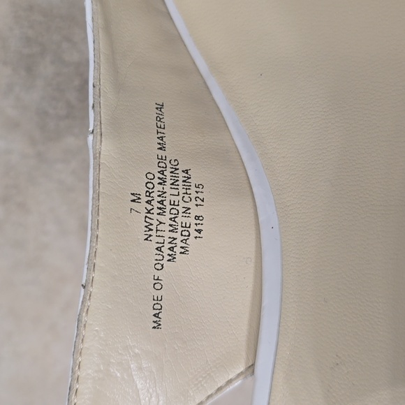 Nine West Women's Sling Back Peep Toe White Heels 7 - Picture 7 of 7